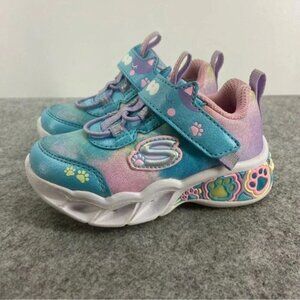 Skechers Girls Lil Bobs Pretty Paws Sneakers Running Light Up Shoes Toddler 5